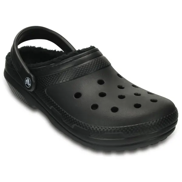 image of Crocs Mens Womens Classic Lined Clogs Slip On Slippers Shoes - UK 11 Black unisex GDE2681BLK11