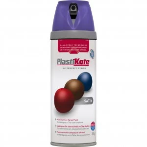 image of Plastikote Premium Satin Aerosol Spray Paint Sumptuious Purple 400ml