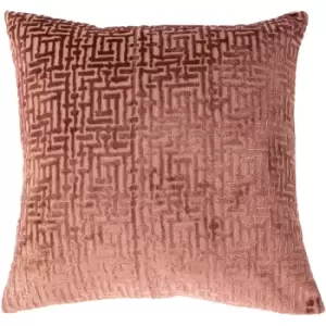 Image of Paoletti Delphi Cushion Cover (One Size) (Blush Red)