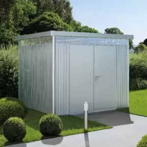 image of 8' x 8' Biohort HighLine H4 Silver Metal Double Door Shed (2.52m x 2.52m)