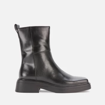 Image of Vagabond Womens Eyra Leather Square Toe Flat Boots - Black - UK 7