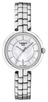 Tissot Womens Flamingo Stainless Steel Mother Of Pearl Dial Watch