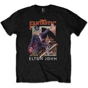 Image of Elton John - Captain Fantastic Mens Large T-Shirt - Black