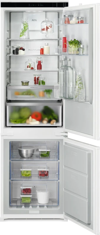 Image of AEG NSC7C181DS 177cm 70/30 Integrated Frost Free Fridge Freezer - White - D Rated