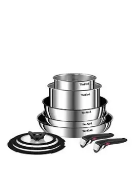 Tefal Ingenio Emotion 10Pc Set (22/26Cm Frypans, 16/20Cm Saucepans, 24Cm Sautepan, 16/20/24Cm Hermetic Lids, Multi-Diameter Lid + Bakelite Handle)