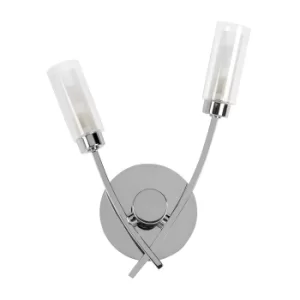 image of Claudia Modern 2 Way Wall Light in Chrome