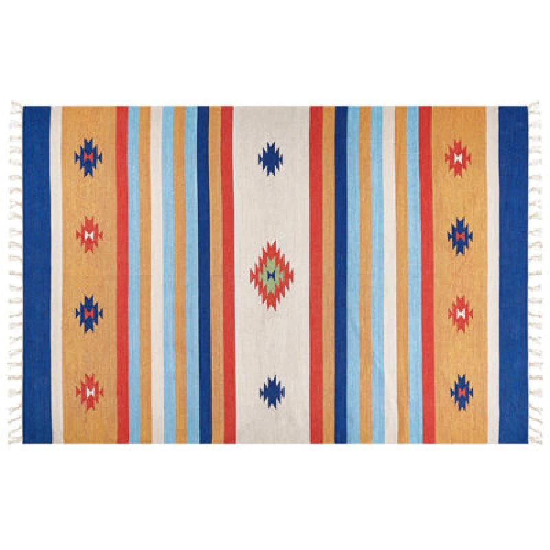 Image of Beliani Rug Taronik Multicolour 200 X 300 Cm Cotton Kilim