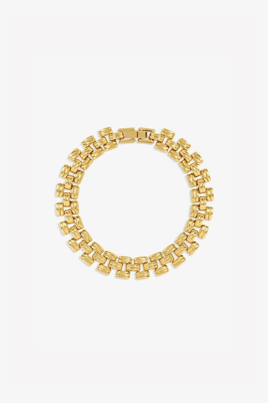 Image of Jon Richard Womens Gold Plated Gate Chain Bracelet Gold Female One Size