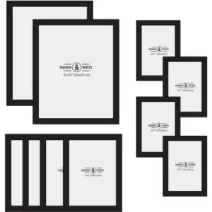Image of Assorted Photo Frames - Set of 10 Black M&W - Black