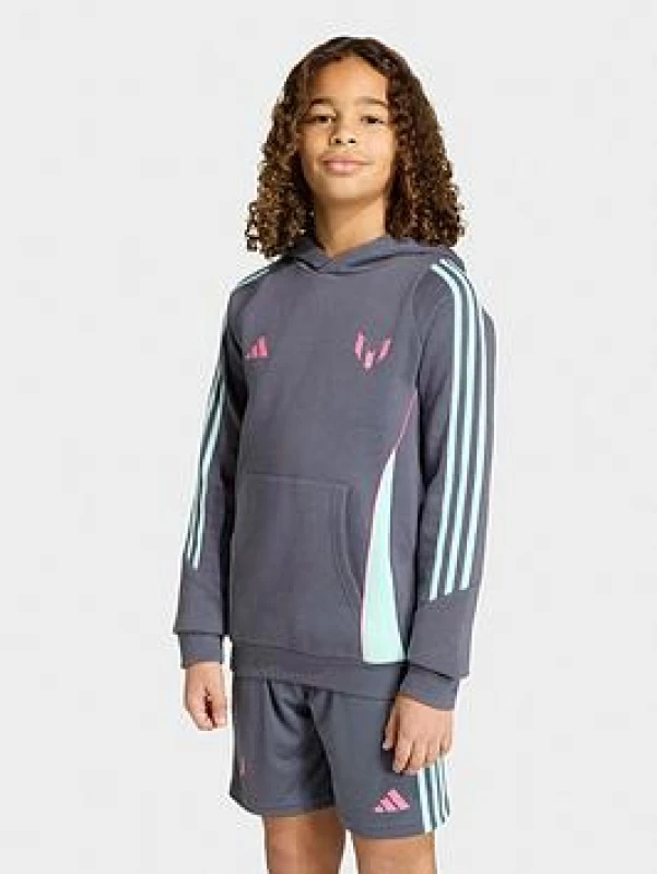 Image of Adidas Child hoodie adidas Messi Gris Unisex 13/14 ans