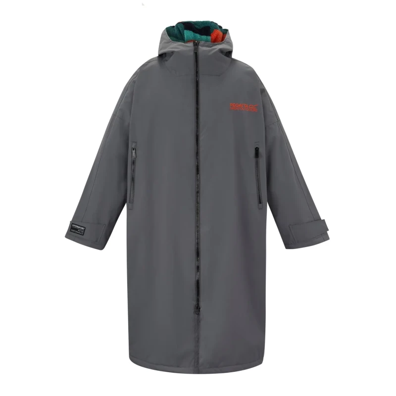 Image of Regatta Adult Waterproof Changing Robe in Mid Grey Size: S/M Mid Grey Unisex S/M