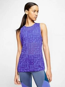Image of Nike Training Pro Jsut Do It Burnout Tank Top - Violet