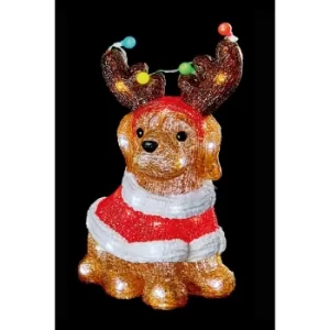 image of Acrylic Christmas Dog with Party Lights