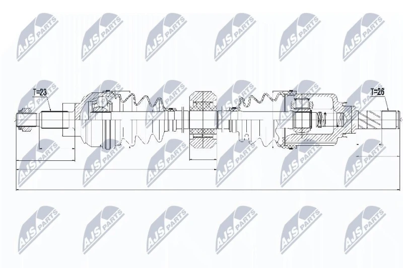 Image of NTY NPW-RE-056 Drive shaft Manual Transmission, Front Axle Right Drive Shaft (13)