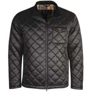 image of Barbour Mens City Quilted Jacket Black/Dress Medium