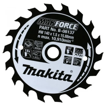 image of Makita MAKFORCE Wood Cutting Saw Blade 165mm 40T 30mm