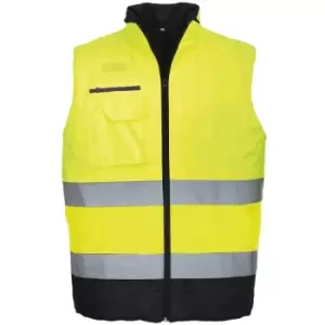 Image of Portwest - S267ONRXXL - sz Hi-Vis Two Tone Bodywarmer - Orange/Navy