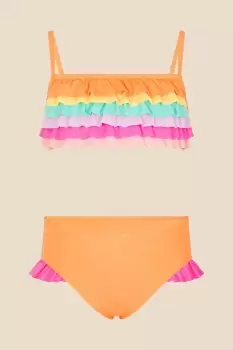 Image of Rainbow Ruffle Bikini Set