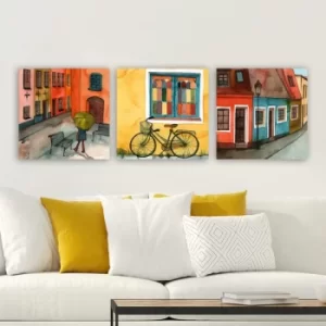 Image of DRPRC18 Multicolor Decorative Canvas Painting (3 Pieces)