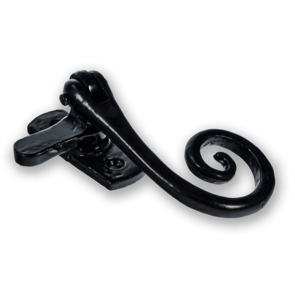 image of LocksOnline Black Antique Curled Casement Window Fastener