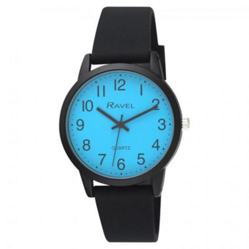 Image of Ravel Mens Blue Dial Sports Watch With Black Silicone Strap R1814.6