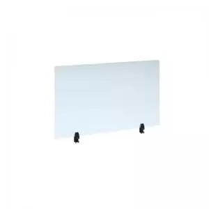 image of Straight high desktop acrylic screen with Black brackets 1200mm x