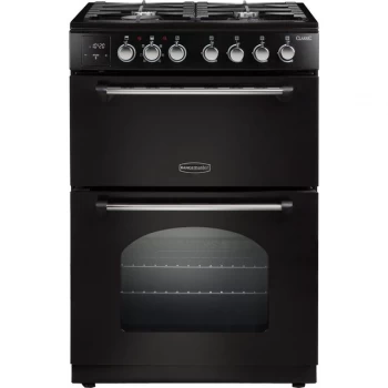 Image of Rangemaster Classic 60 CLA60DFFBL/C Dual Fuel Cooker - Black / Chrome - A/A Rated