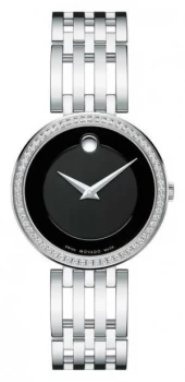 Movado Womens Esperanza 63-diamond Bezel Black Dial 0607052 Watch