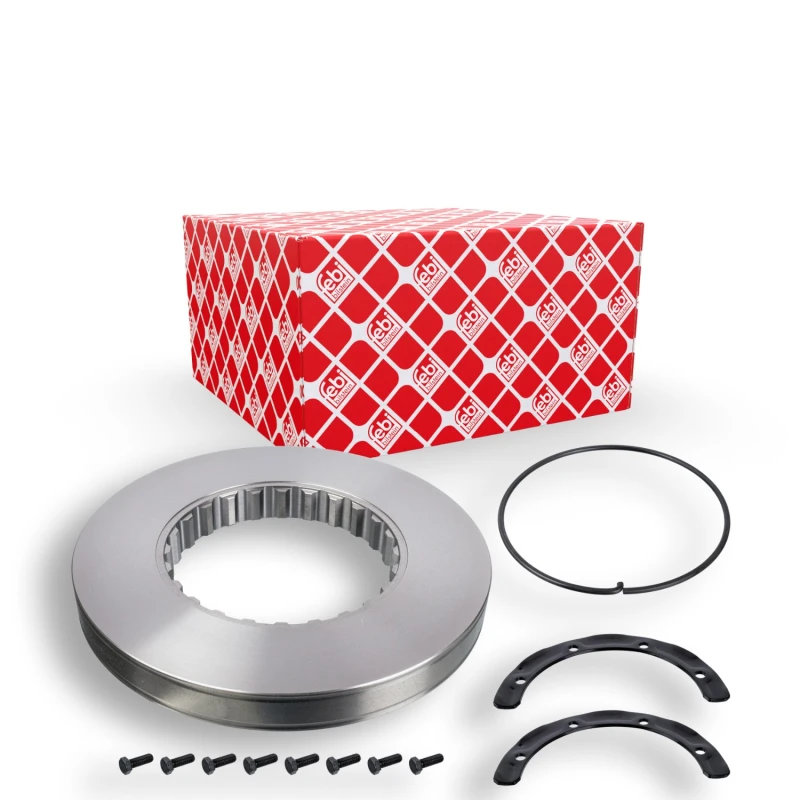 Image of FEBI BILSTEIN 104673 Brake disc Front Axle, Solid, Coated, with bolts/screws Brake Disc (82)