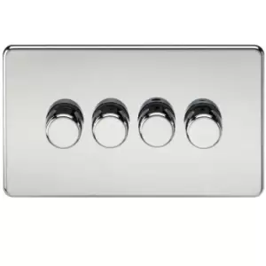 image of Knightsbridge Screwless 4G 2-way 10-200W (5-150W LED) trailing edge dimmer - Polished Chrome - SF2184PC