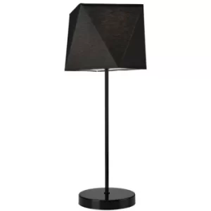 Image of Carla Table Lamp With Shade, Fabric Shade Black, 1x E27