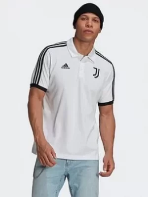 Image of adidas Juventus 3-stripes Polo Shirt, White/Black Size M Men