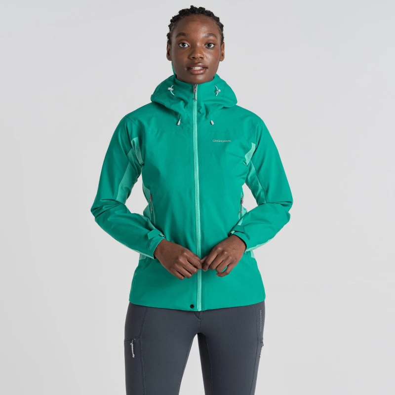Image of Craghoppers Womens Crag Dynamic Pro Waterproof Jacket MysGn/OceGn female 8 (XS)