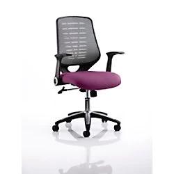 Image of Dynamic Tilt & Lock Task Operator Chair Without Arms Relay Silver Back, Tansy Purple Seat Without Headrest Medium Back