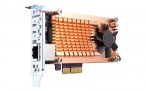 image of QNAP Dual M.2 2280 SATA SSD & Single-Port 10GbE Expansion Card