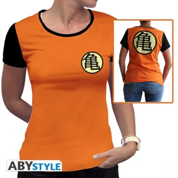 image of Dragon Ball - Kame Symbol Womens Large T-Shirt - Orange