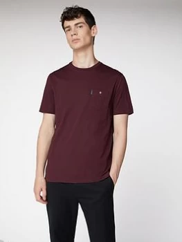 image of Ben Sherman Spade Pocket Tee-BURGUNDY, Burgundy Size M Men