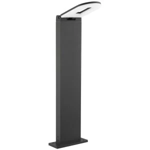 Image of LED Outdoor Aluminium Bollard Light Grey with Frosted Acrylic Diffuser IP44