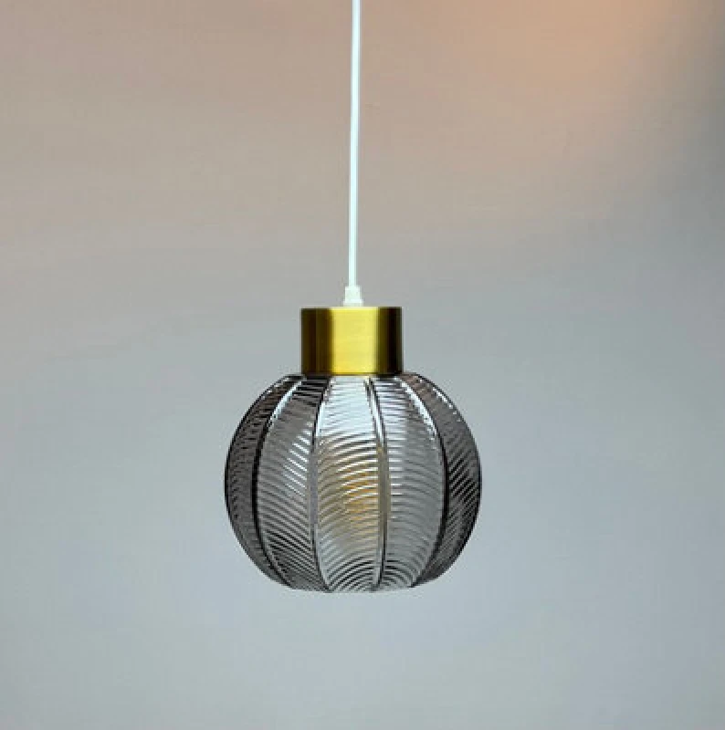 Image of K Living Leaves Smokey Glass Light Pendant