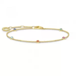 image of THOMAS SABO Gold Plated Colourful Stones Bracelet A1999-488-7-L19V