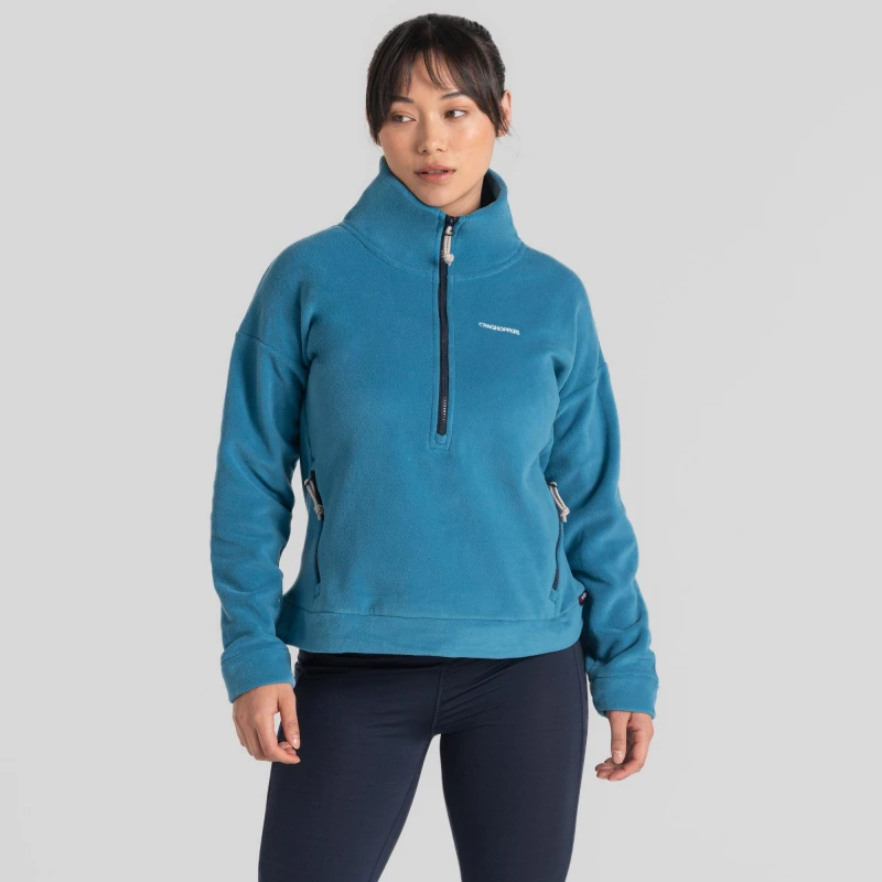 Image of Craghoppers Womens Crag Caprice 1/4 Zip Fleece Tay Blue female 8 (XS)