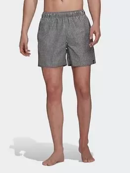 Image of adidas Check Swim Shorts, Green, Size 2XL, Men