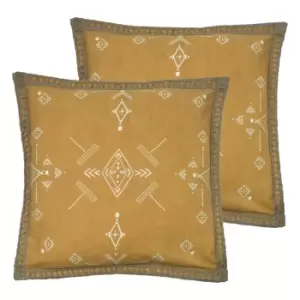 Image of Furn. Mini Inka Twin Pack Polyester Filled Cushions Honey