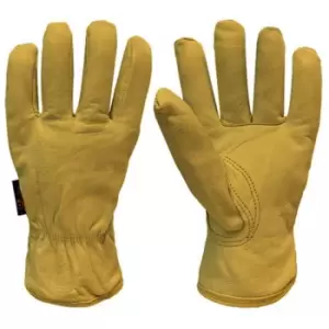 image of Predator by Ron Gold Driver - Size 10 Gold Hide Leather Hide Drivers Glove (Pair