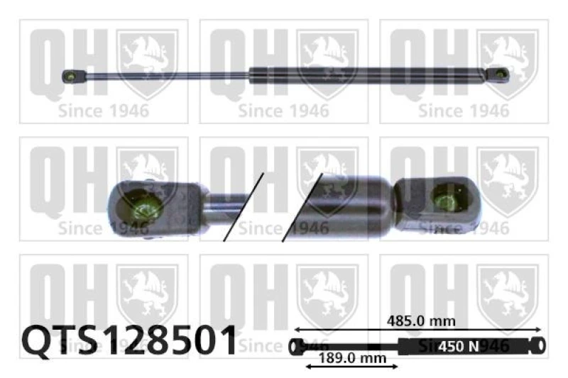 Image of QUINTON HAZELL Tailgate strut QUINTON HAZELL QTS128501