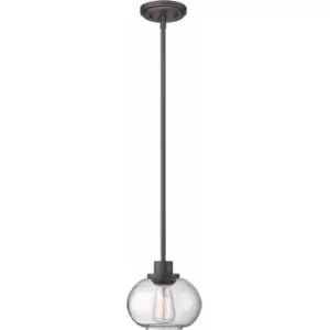 Image of 1 Bulb Ceiling Pendant Light Fitting Old Bronze LED E27 60W Bulb