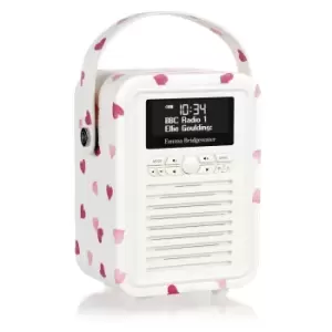 image of VQ Retro Mini DAB/DAB+ Digital & FM Radio with Bluetooth - Emma Bridgewater Pink Hearts