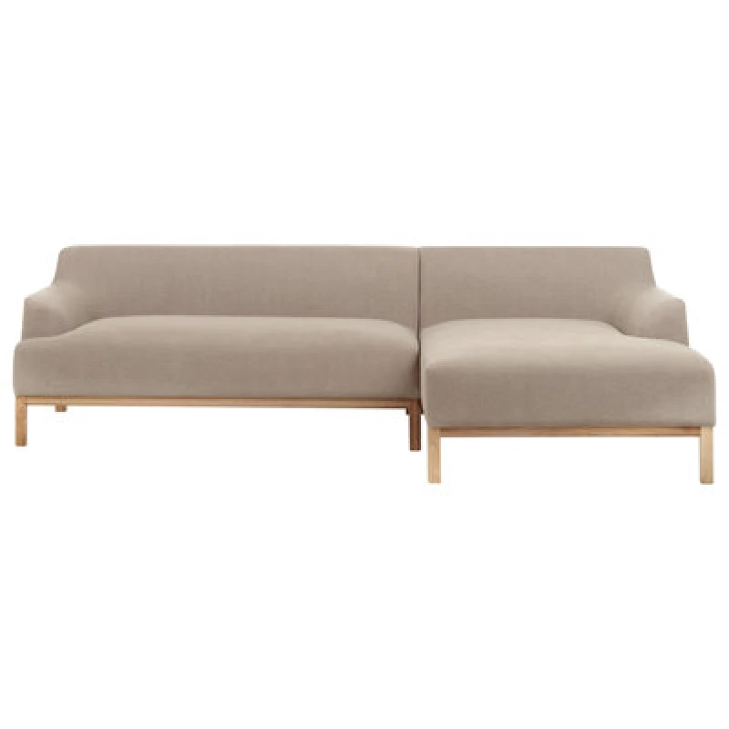 Image of Beliani Corner Sofa 3 Seater Sosjo Fabric Taupe Left Hand