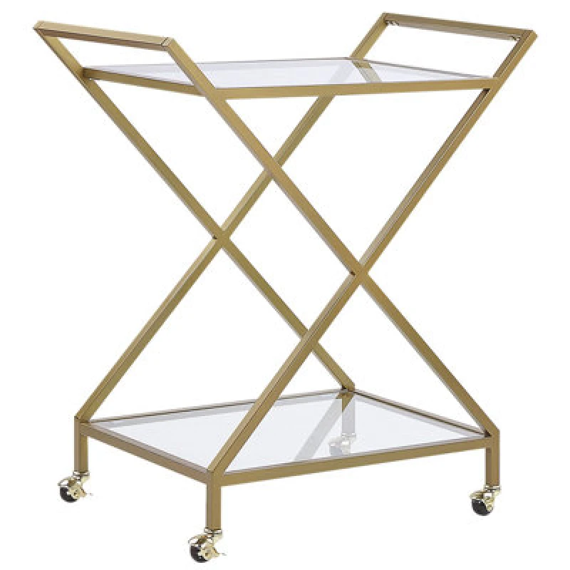 Image of Beliani Kitchen Trolley Ivera Metal Transparent