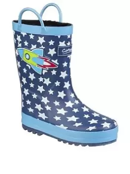 Cotswold Boys Rocket Wellington Boots, Blue, Size 2.5 Older